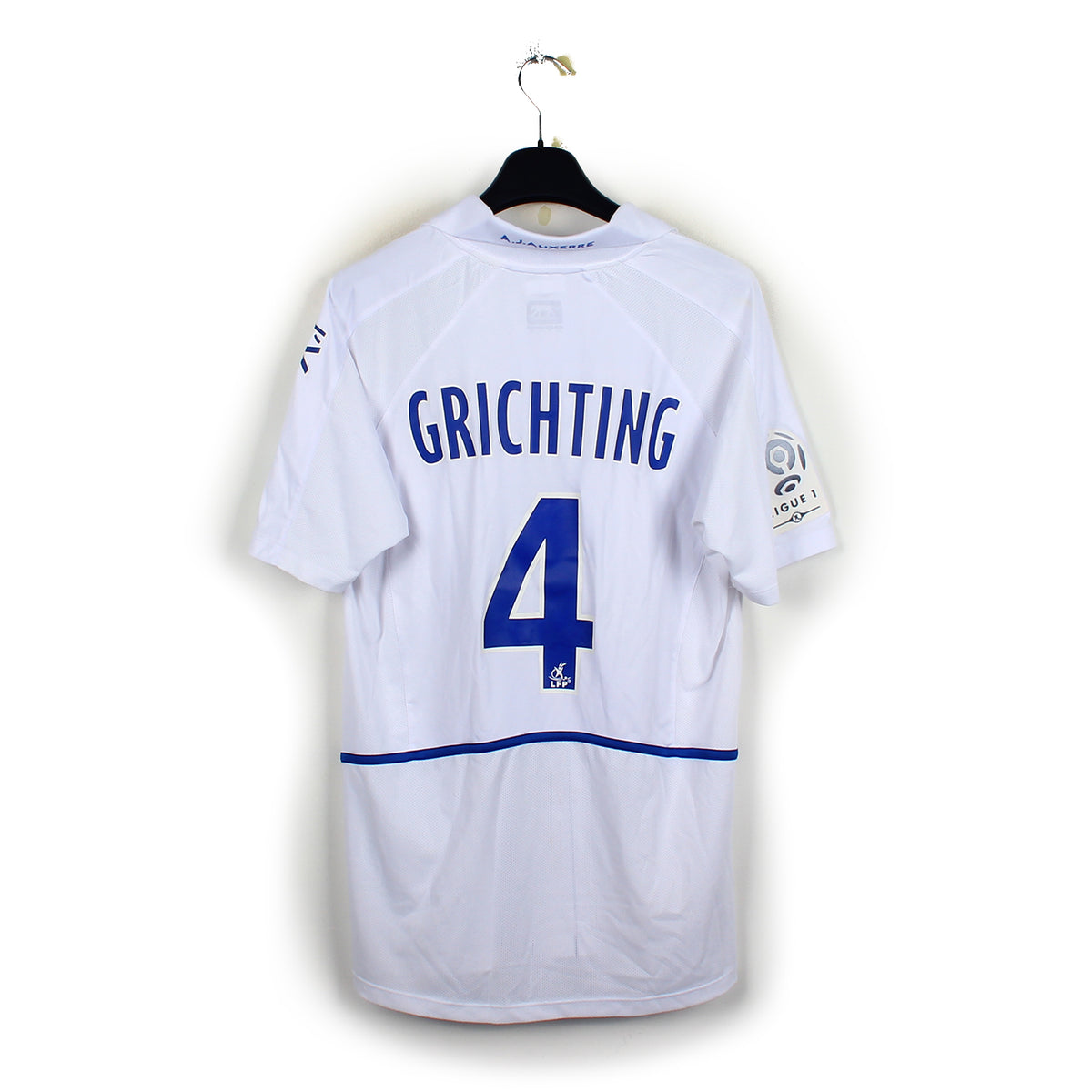 2009/10 - Auxerre - Grichting #4 (XL) [MATCH ISSUE ] *signé*