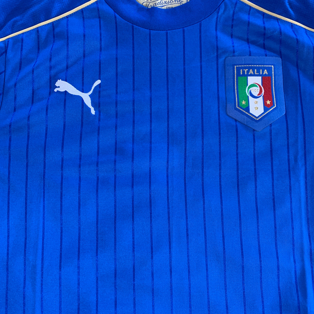 Détail face maillot sélection italie vintage euro 2016 puma